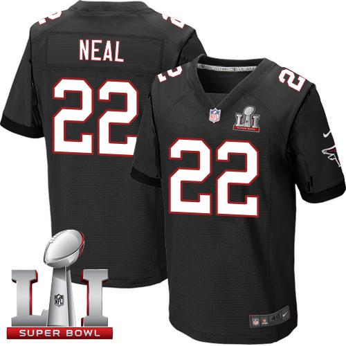 Nike Falcons #22 Keanu Neal Black Alternate Super Bowl LI 51 Men's Stitched NFL Elite Jersey - Click Image to Close